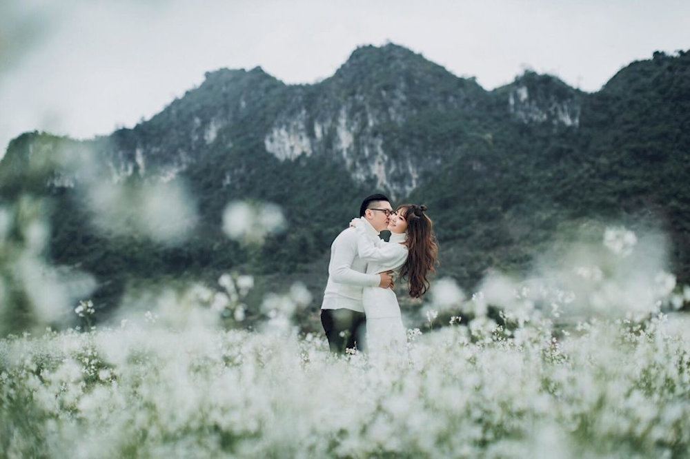 Chụp ảnh cưới tại đồi chè vào tháng 12 đến tháng 2 là lý tưởng nhất 